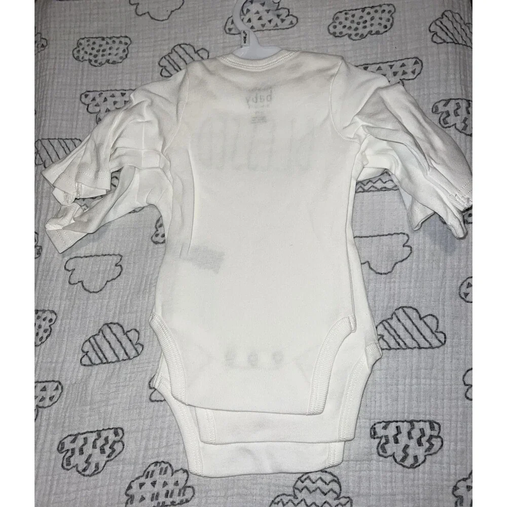 Rae Dunn NWT Baby Clothes 0-3 Months 3 Pack Bodysuits Gobble, Thankful, Blessed.